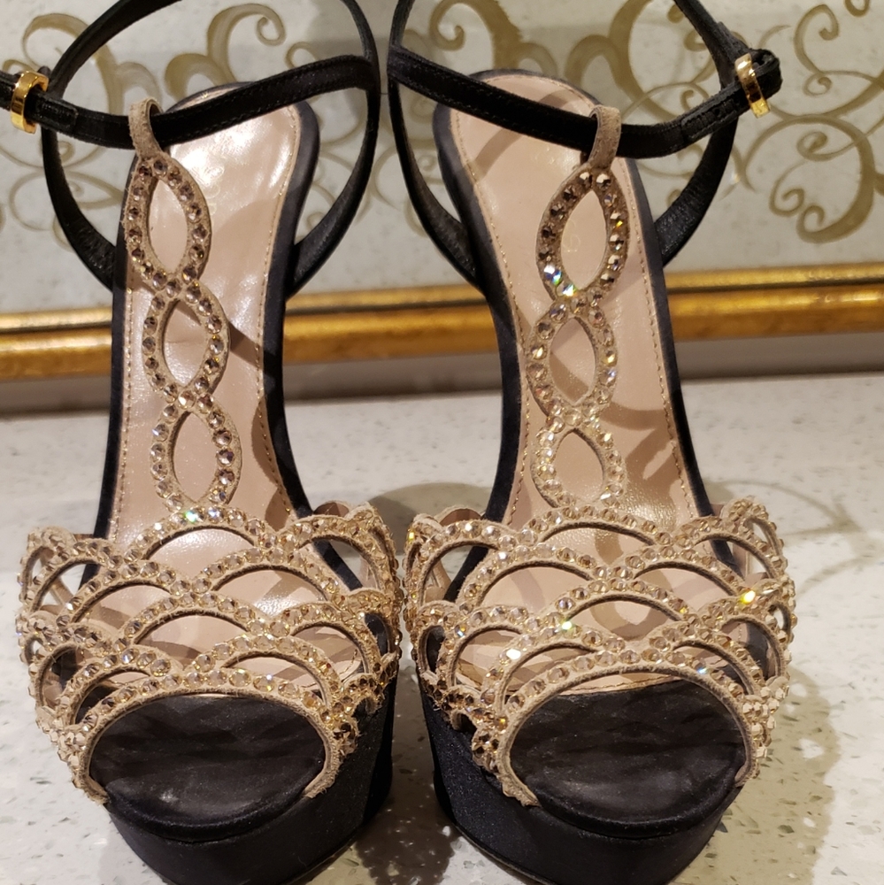 100% Authentic Sergio Rossi Swarovski Crystal Sand - Picture 4 of 12